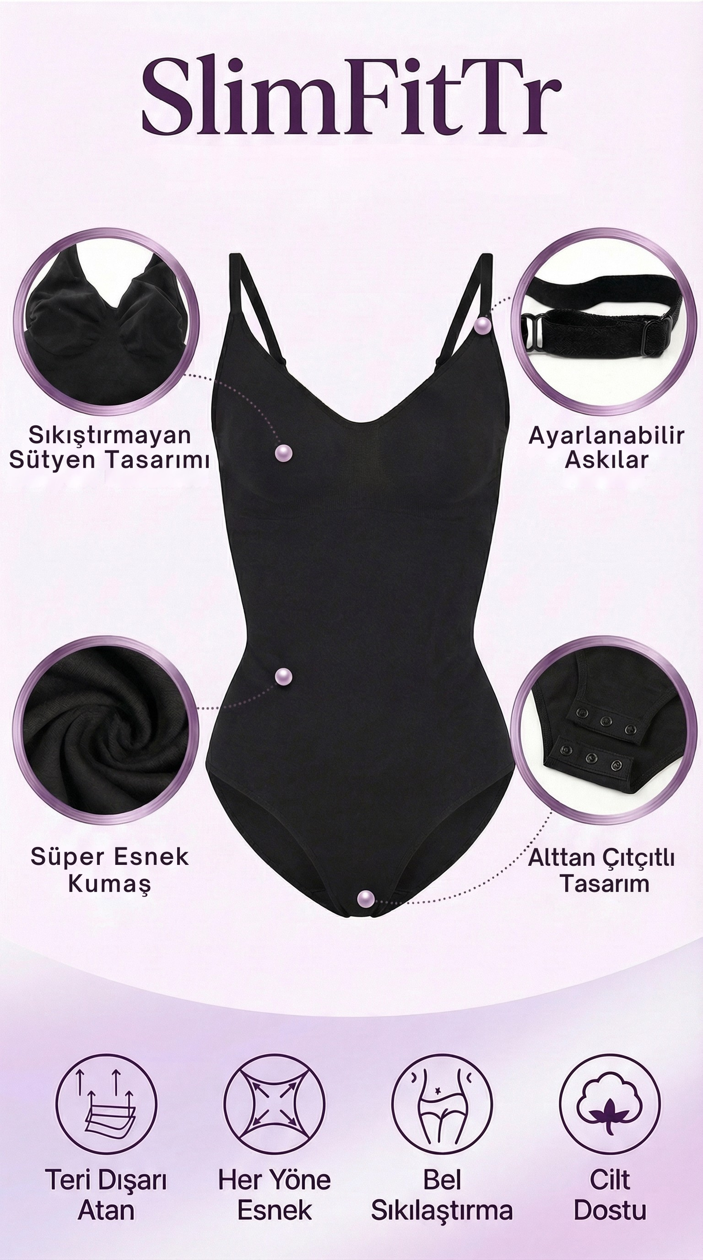 Toparlayıcı Body Korse – Gün Boyu Doğal ve Fit Görünüm 🖤