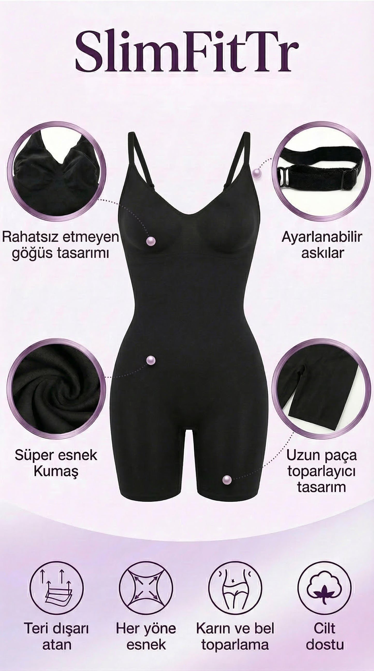 Uzun Paça Toparlayıcı Body Korse