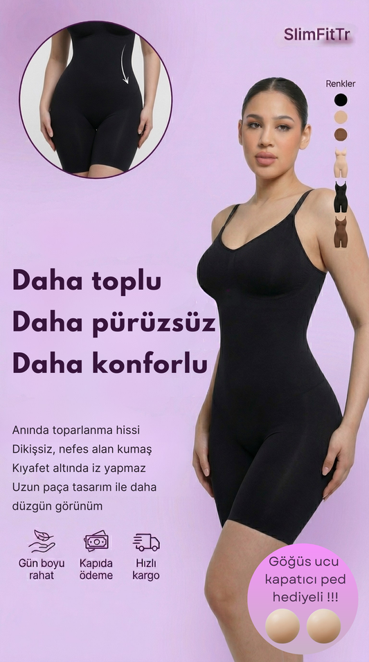 Uzun Paça Toparlayıcı Body Korse